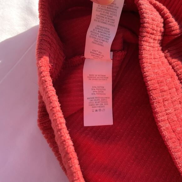 Aerie Groove On Rib Velour Flare Pants Womens XS Red Pull On - Picture 7 of 7